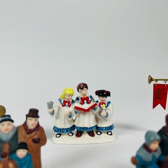 Christmas Village Figurines Choir & Street Vendor– Set Of Festive Decor Pieces - Picture 2 of 5
